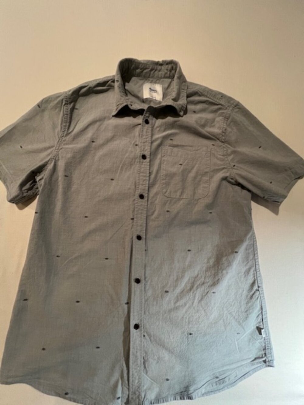 EUC KATIN dotted pattern button-up short sleeve shirt lightweight‎ cotton size M